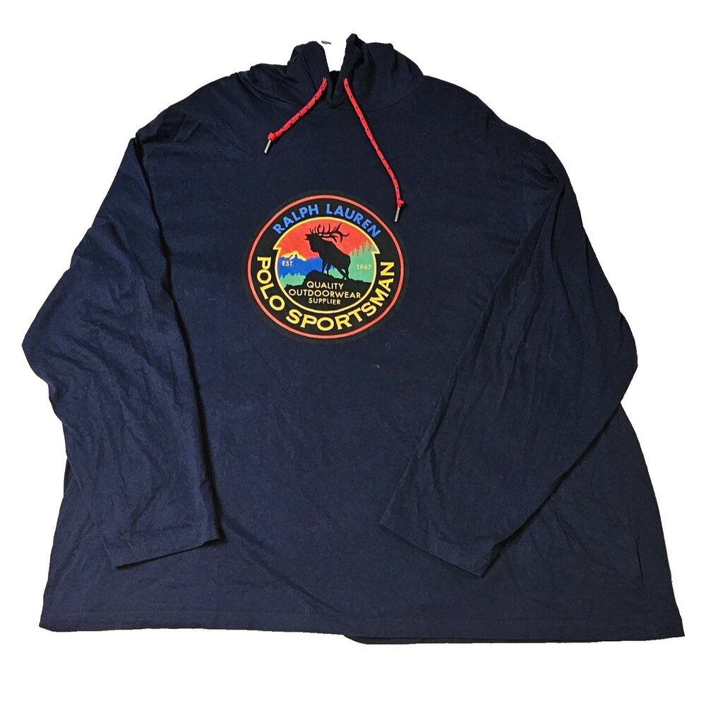 Polo Country Ralph Lauren Men’s 2X Hooded Pullover Long Sleeve Sportsman Top - Picture 3 of 14
